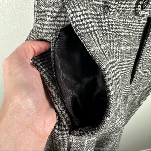 Banana Republic Black Brooke Plaid Pants Trousers NWT Size 6 High Rise Straight - Picture 14 of 17